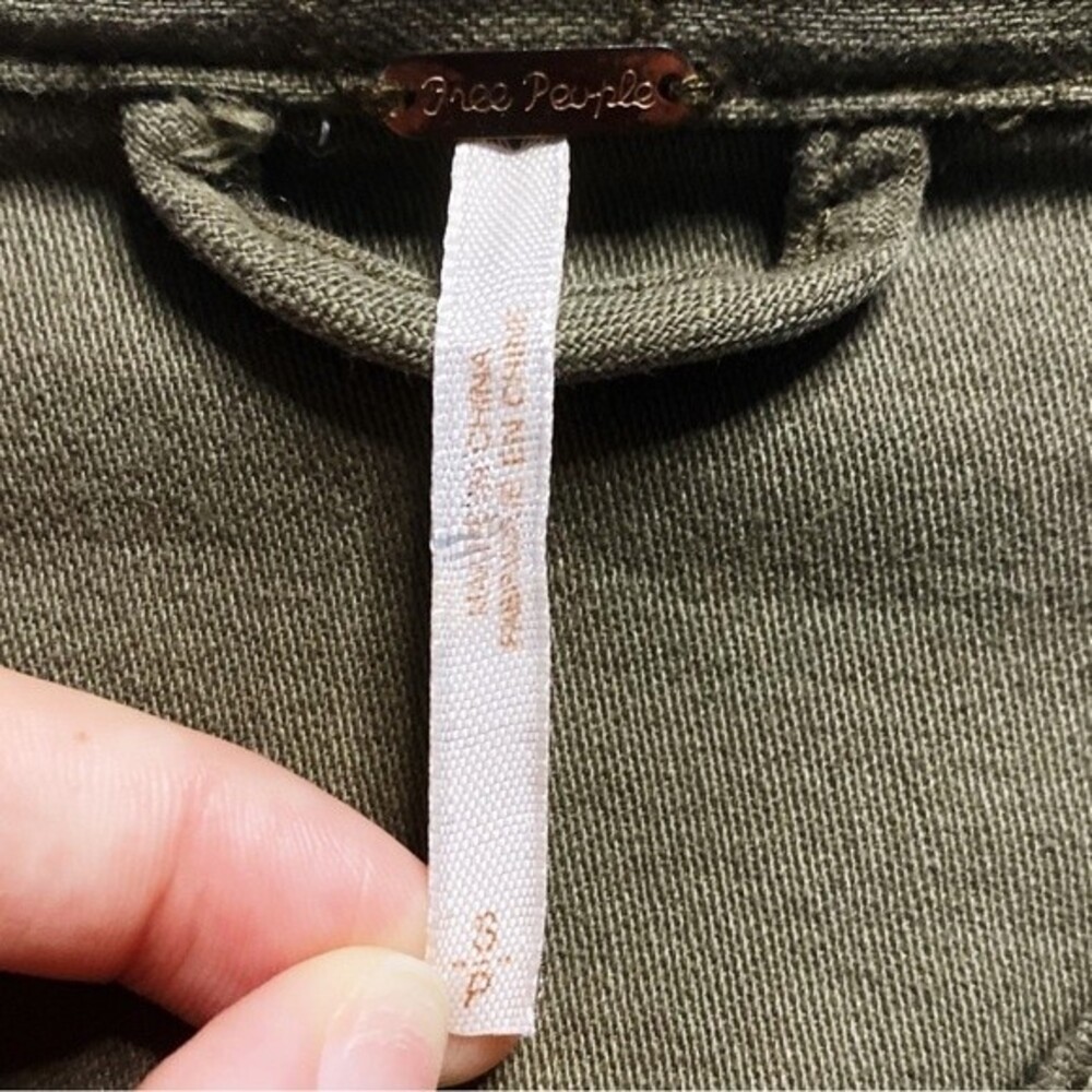 Free People Surplus Military Not Your Brothers Jacket Army Green Cotton Size S - Picture 8 of 9